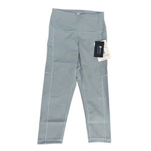 LifeSky XS Women's Gray Cropped Yoga Pants Soft Cell Phone Pocket NWT